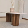 TABLE BASSE TRAVERTIN & BOIS ANDREA